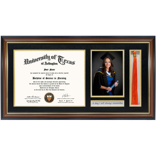Certificate Document Diploma Picture Real Wood Frame with Tassel Holder for 8.5" x 11"