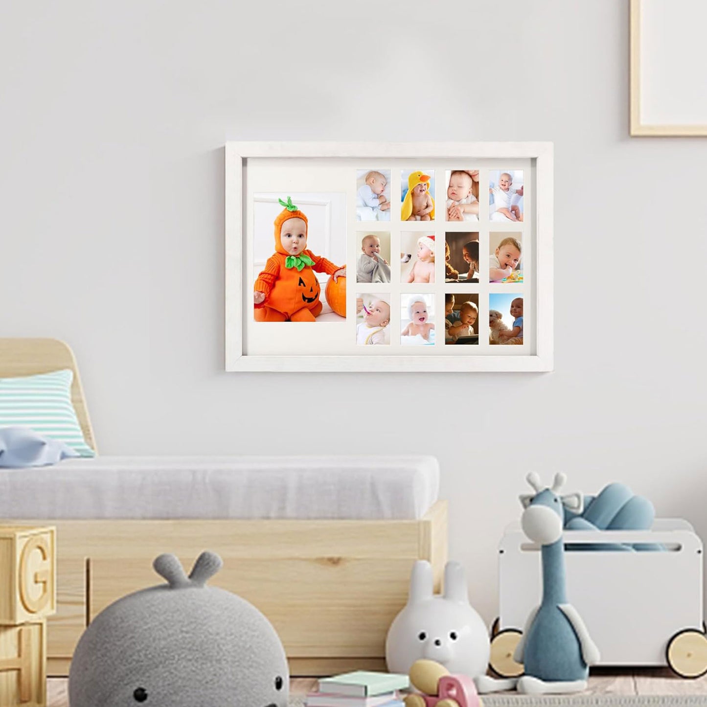 Graduation School Years K-12 Day Collage Wood with Double White Mat Photo Horizontal Frame - 2 Colors Available