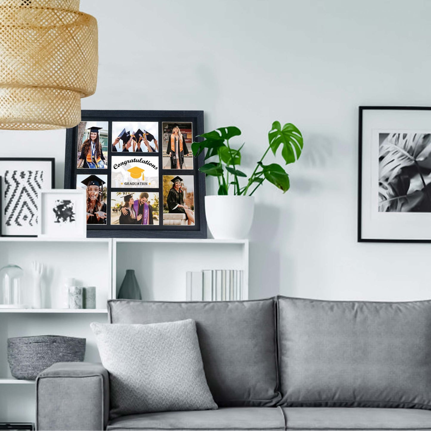 Graduation Photo Collage Frame Multi-Year School Picture Frame with 7 Openings 4X6 Pictures