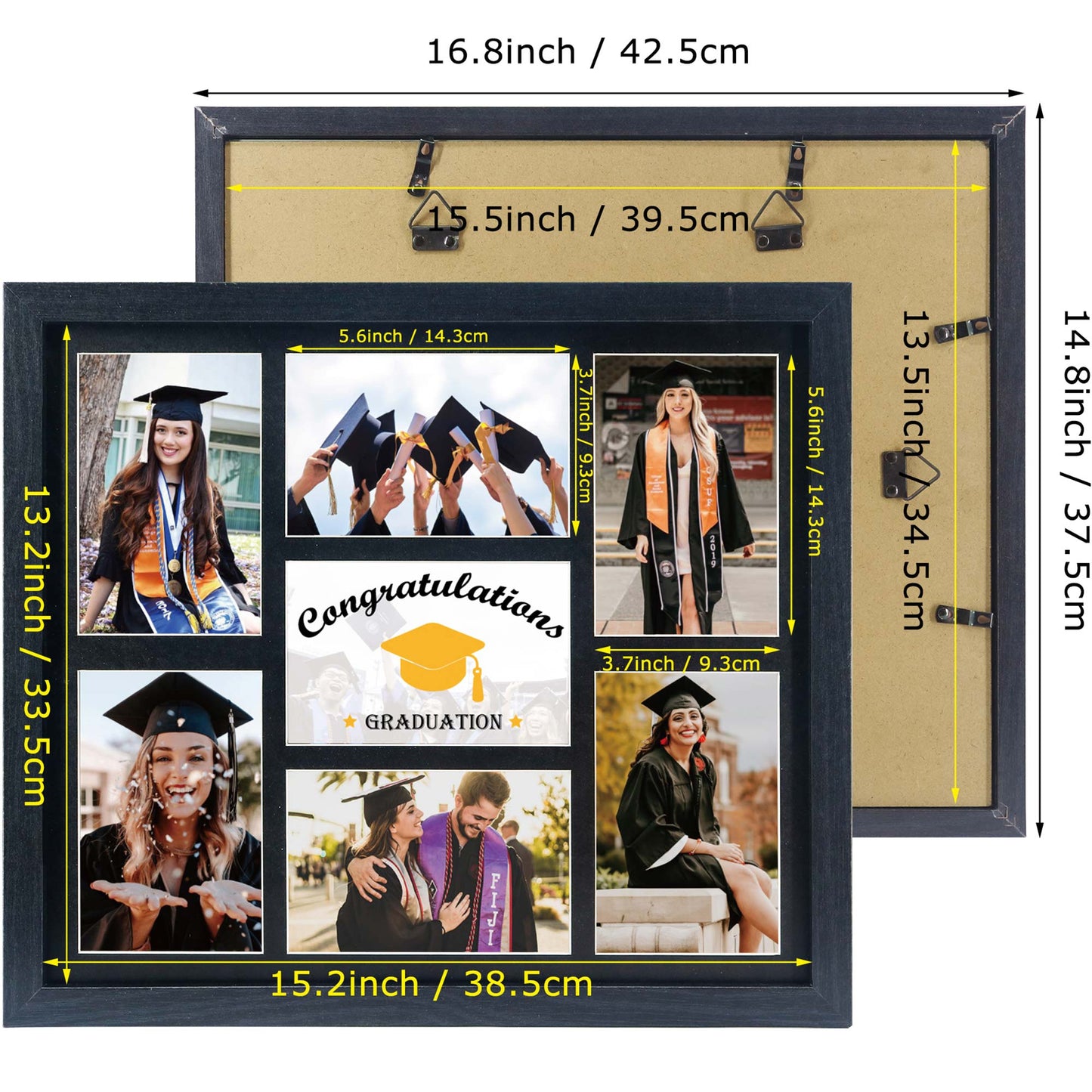 Graduation Photo Collage Frame Multi-Year School Picture Frame with 7 Openings 4X6 Pictures