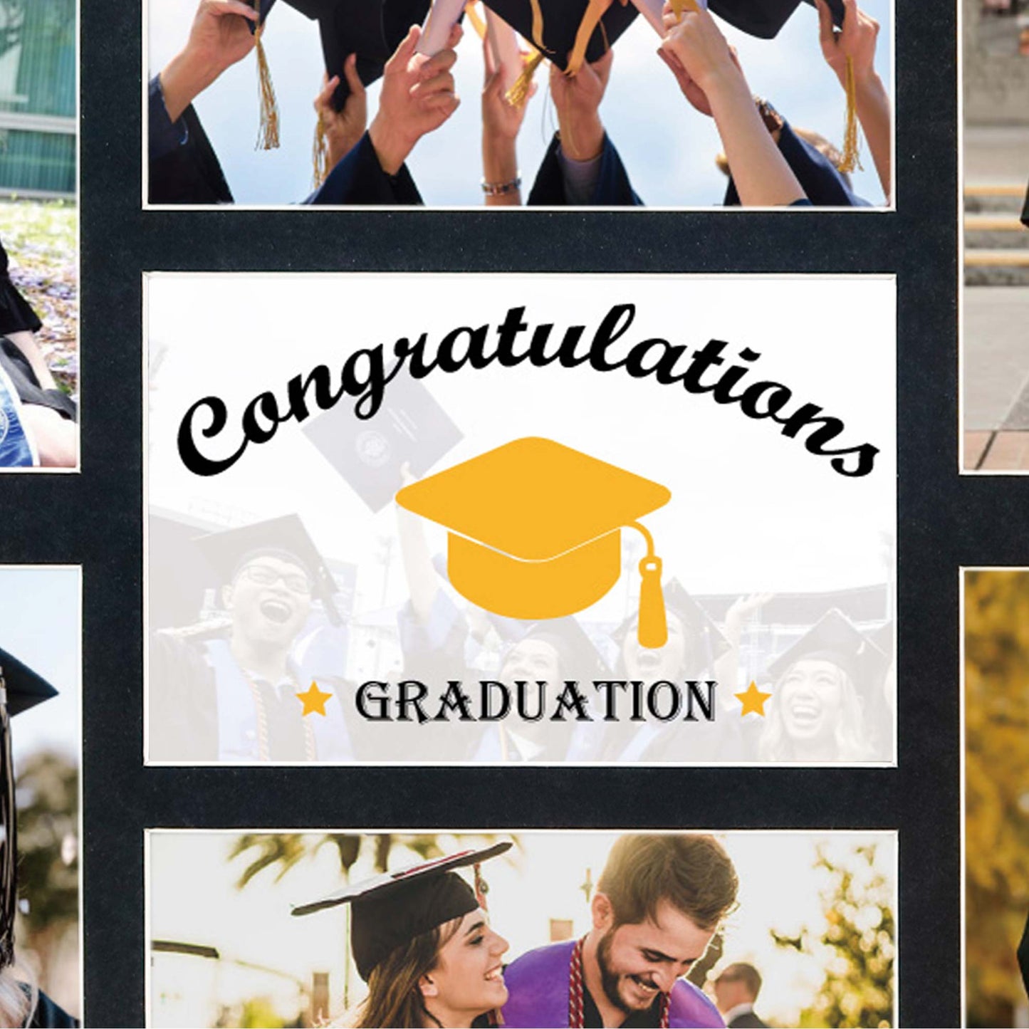 Graduation Photo Collage Frame Multi-Year School Picture Frame with 7 Openings 4X6 Pictures