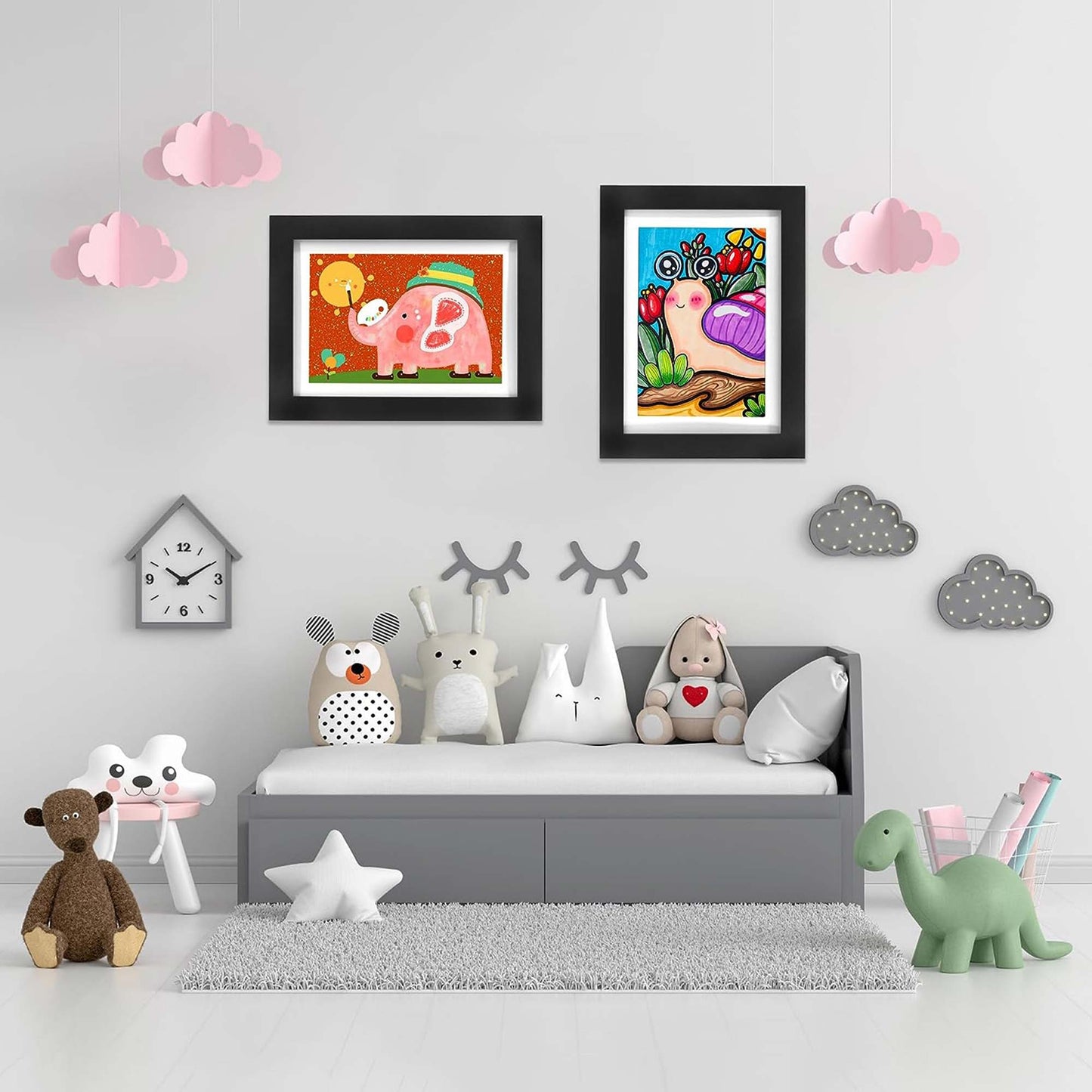 Black Front Opening Kids Artwork Display Frame for 50+ Pictures - 8.5x11