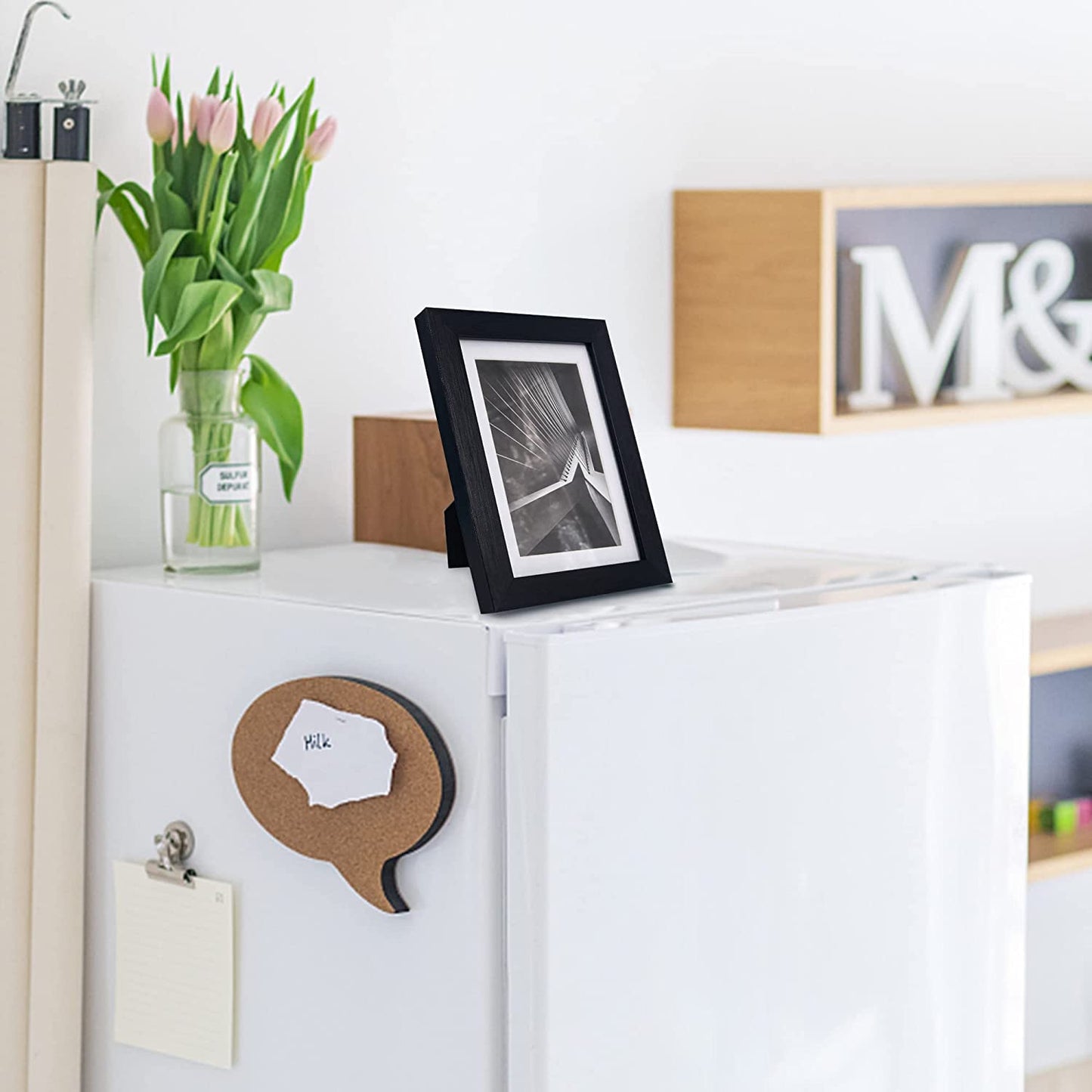 Photo Frame Black with High Definition Glass, Pack of 2 - 4 Sizes Available
