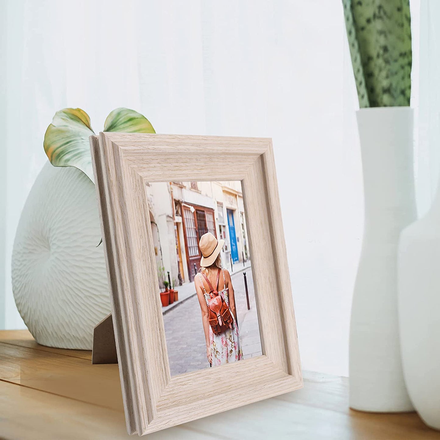 Wood Photo Frames with Real Glass for 4"×6" Pack of 2 - 3 Colors Available