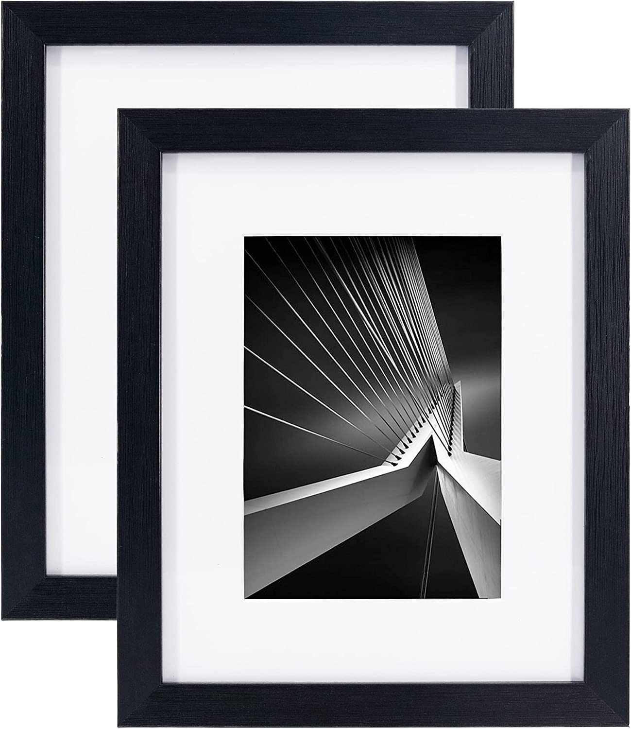 Photo Frame Black with High Definition Glass, Pack of 2 - 4 Sizes Available