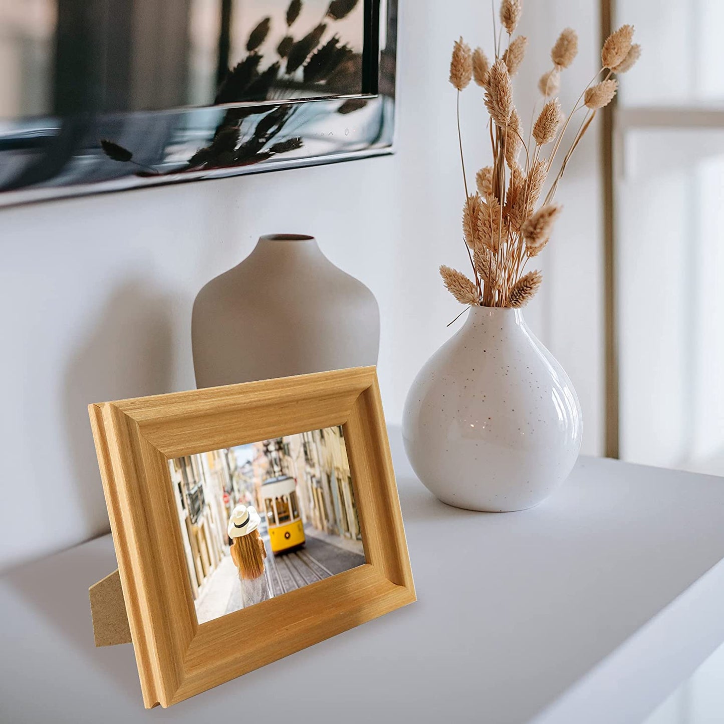 Wood Photo Frames with Real Glass for 4"×6" Pack of 2 - 3 Colors Available