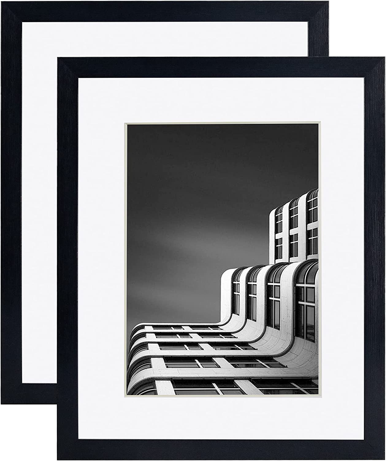 Photo Frame Black with High Definition Glass, Pack of 2 - 4 Sizes Available