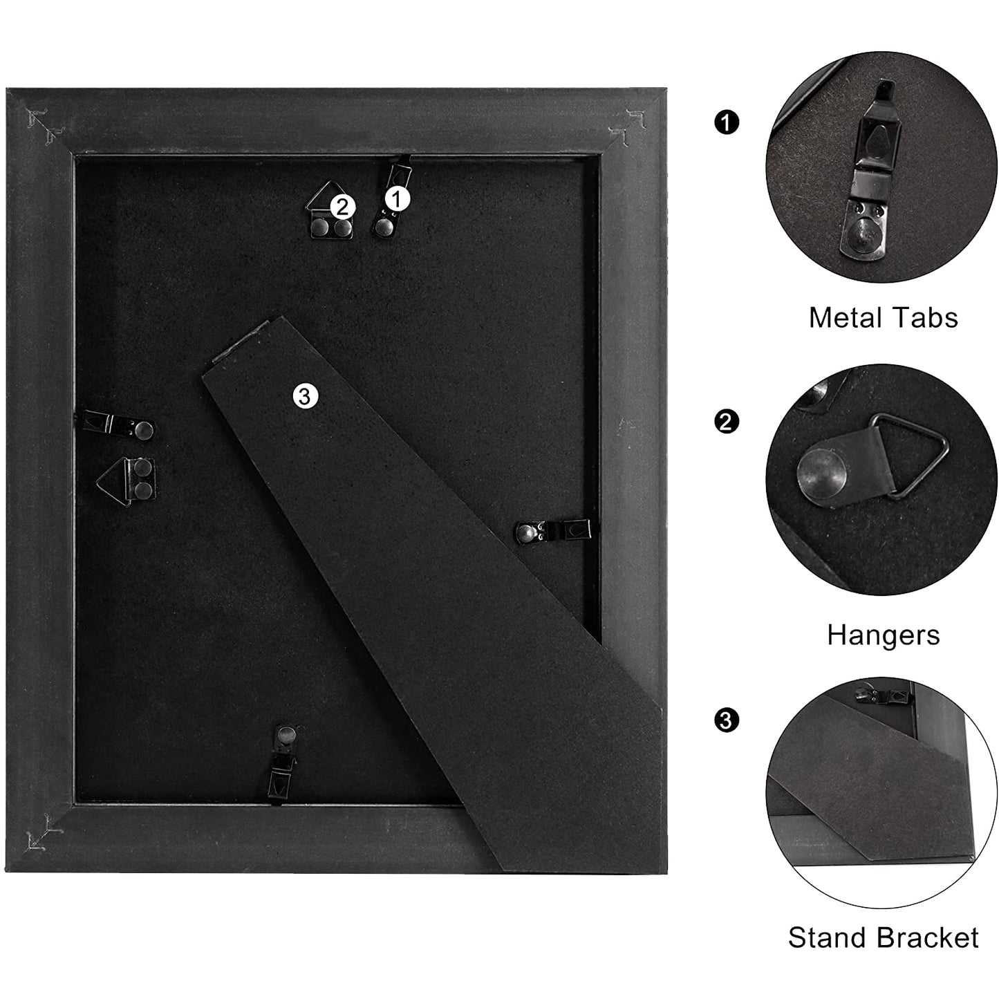 Black Picture Frame Photo Display with Silver Beading pack of 2 - 3 Sizes Available