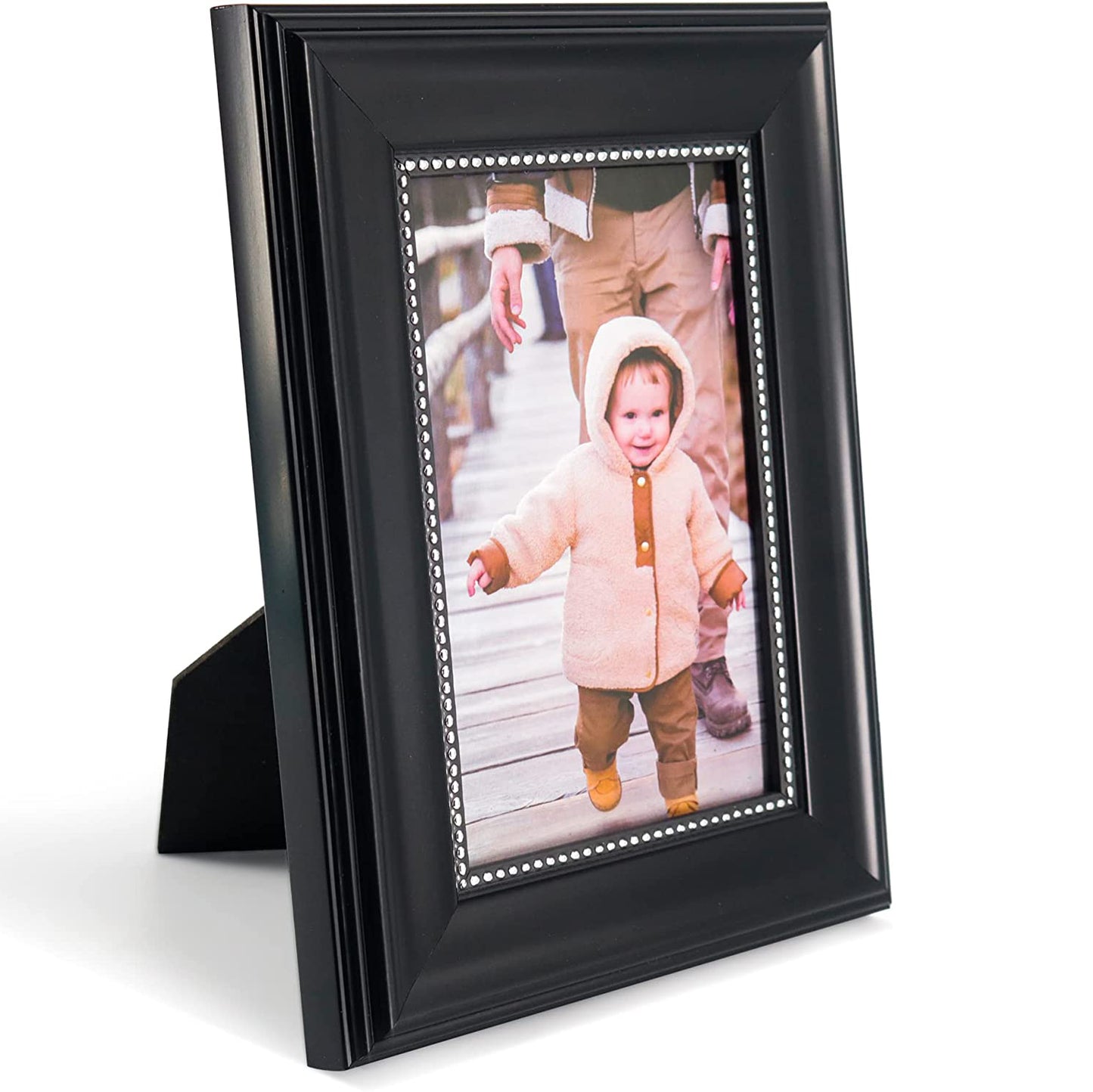 Black Picture Frame Photo Display with Silver Beading pack of 2 - 3 Sizes Available