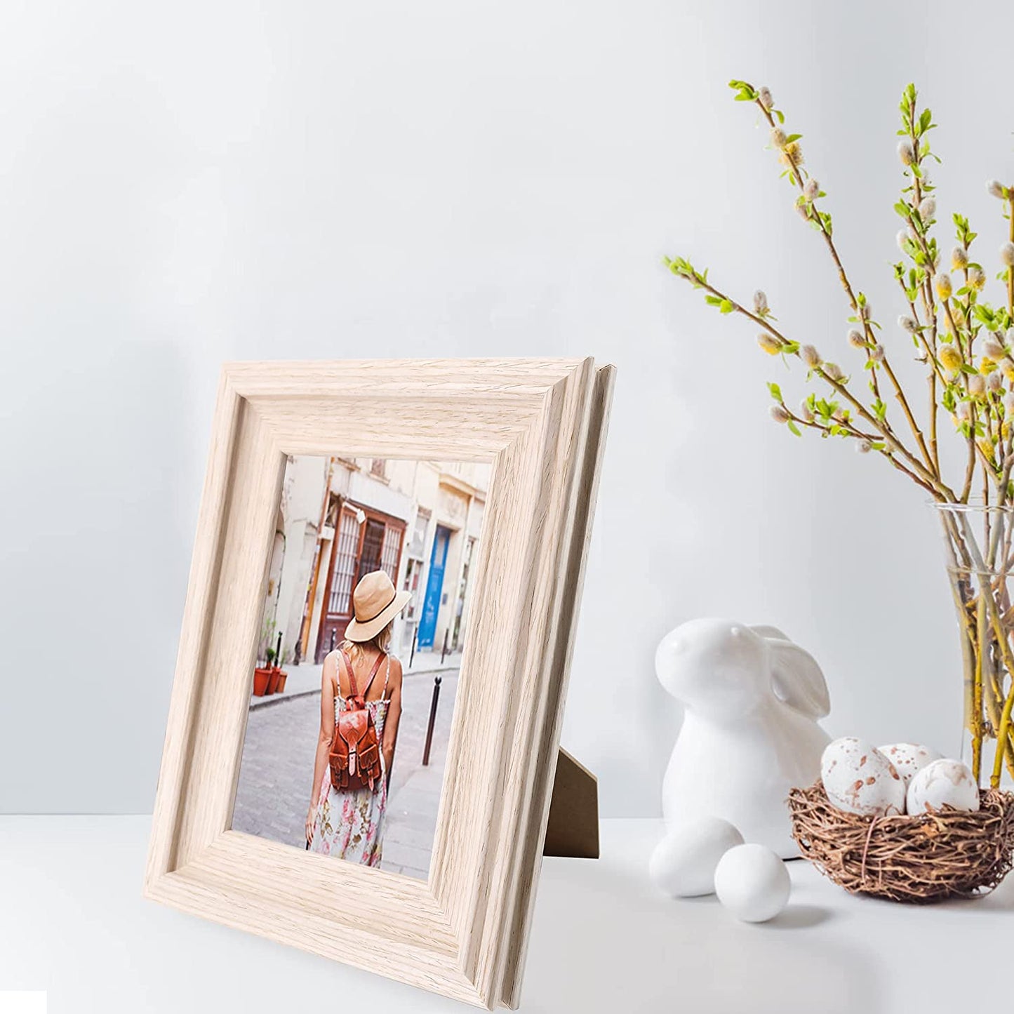 Wood Photo Frames with Real Glass for 4"×6" Pack of 2 - 3 Colors Available