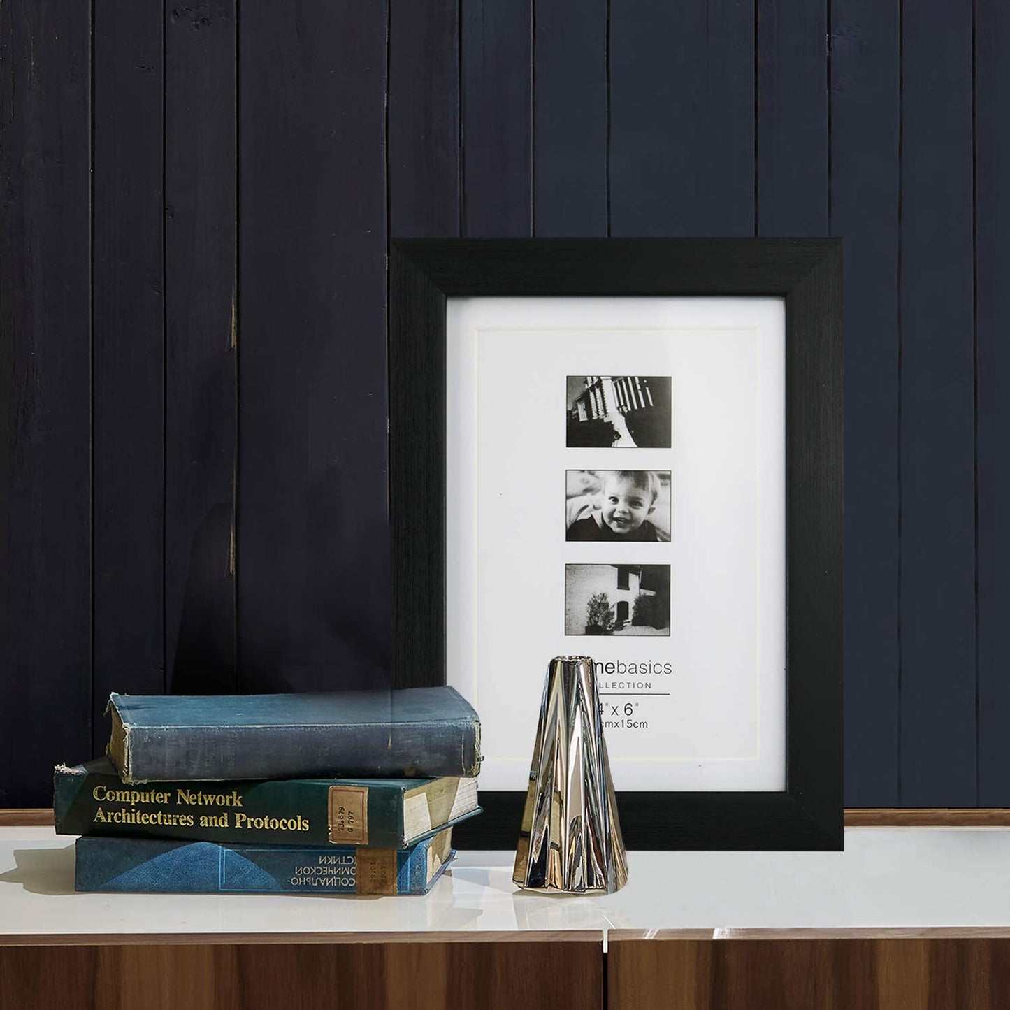 Photo Frame Black with High Definition Glass, Pack of 2 - 4 Sizes Available
