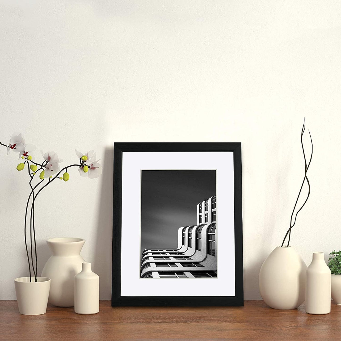 Photo Frame Black with High Definition Glass, Pack of 2 - 4 Sizes Available