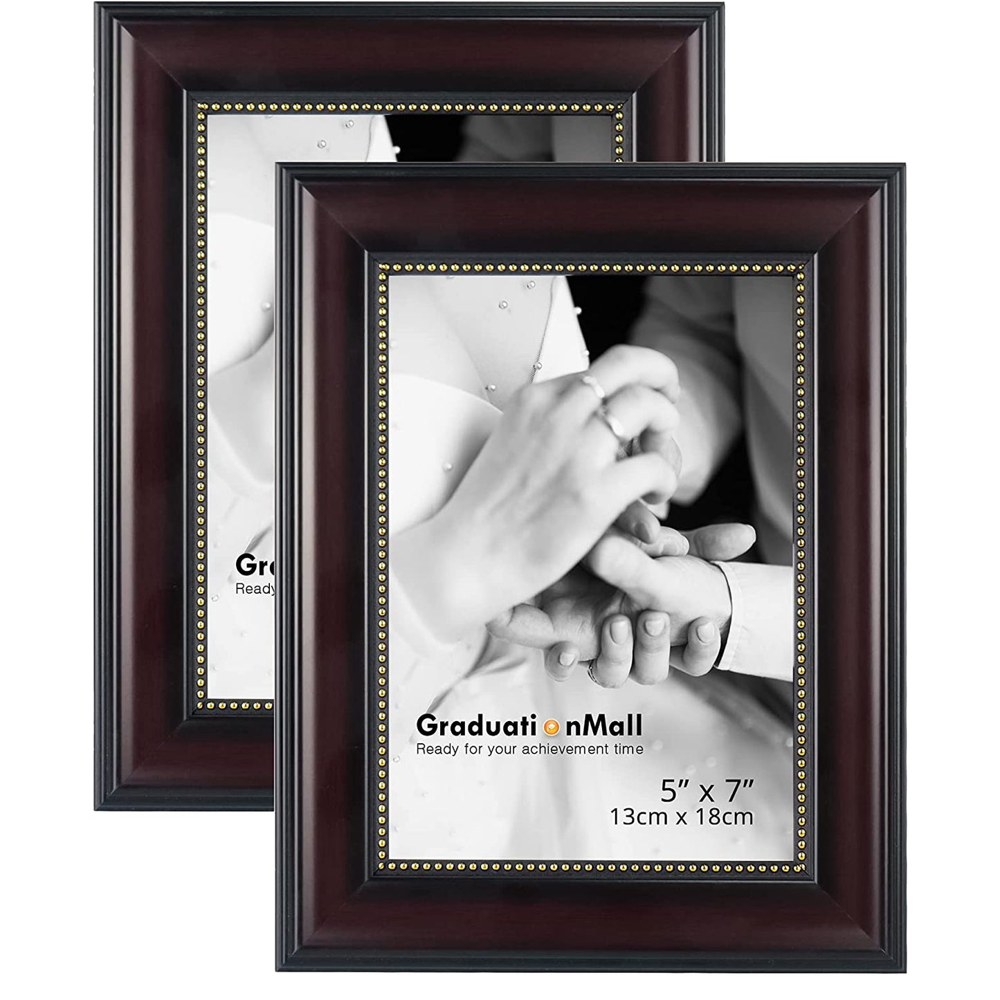 Mahogany Picture Frame Photo Display with Gold Beading pack of 2 - 3 Sizes Available