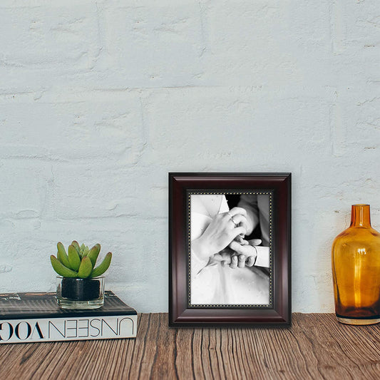 Mahogany Picture Frame Photo Display with Gold Beading pack of 2 - 3 Sizes Available