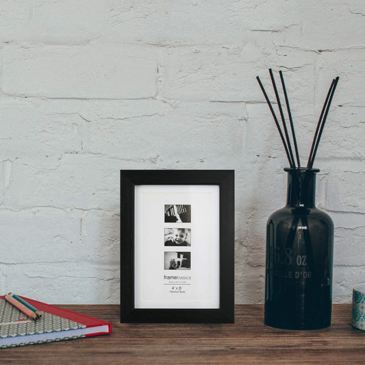 Photo Frame Black with High Definition Glass, Pack of 2 - 4 Sizes Available