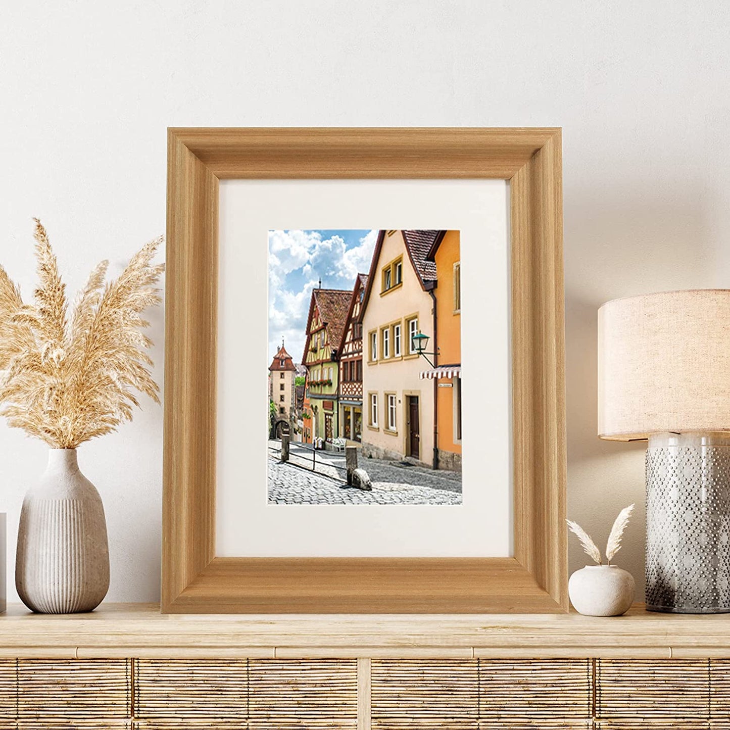 Wood Photo Frames with Real Glass for 8"×10" Pack of 2 - 3 Colors Available