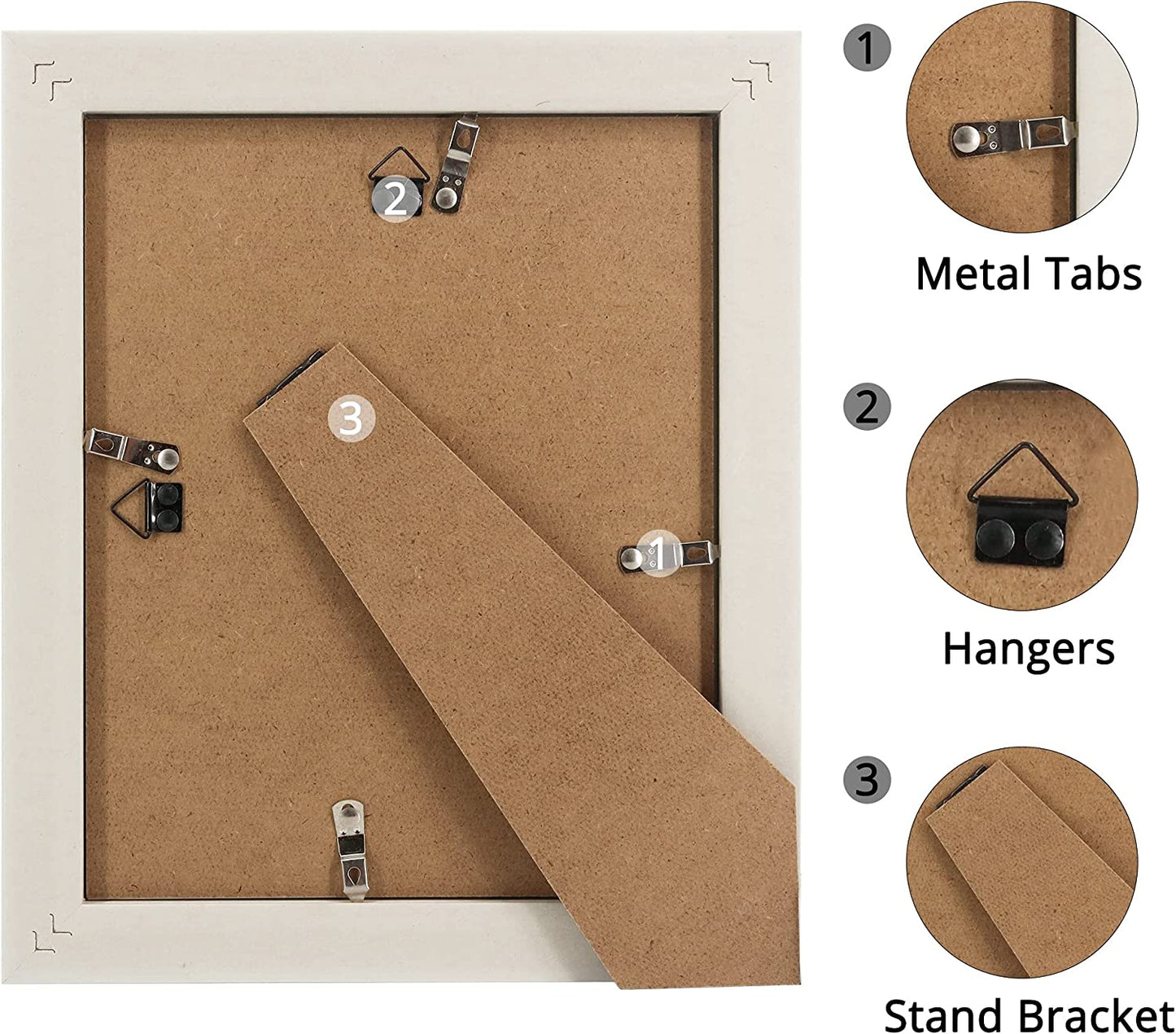 White Picture Frame Photo Display with Gold Beading pack of 2 - 3 Sizes Available