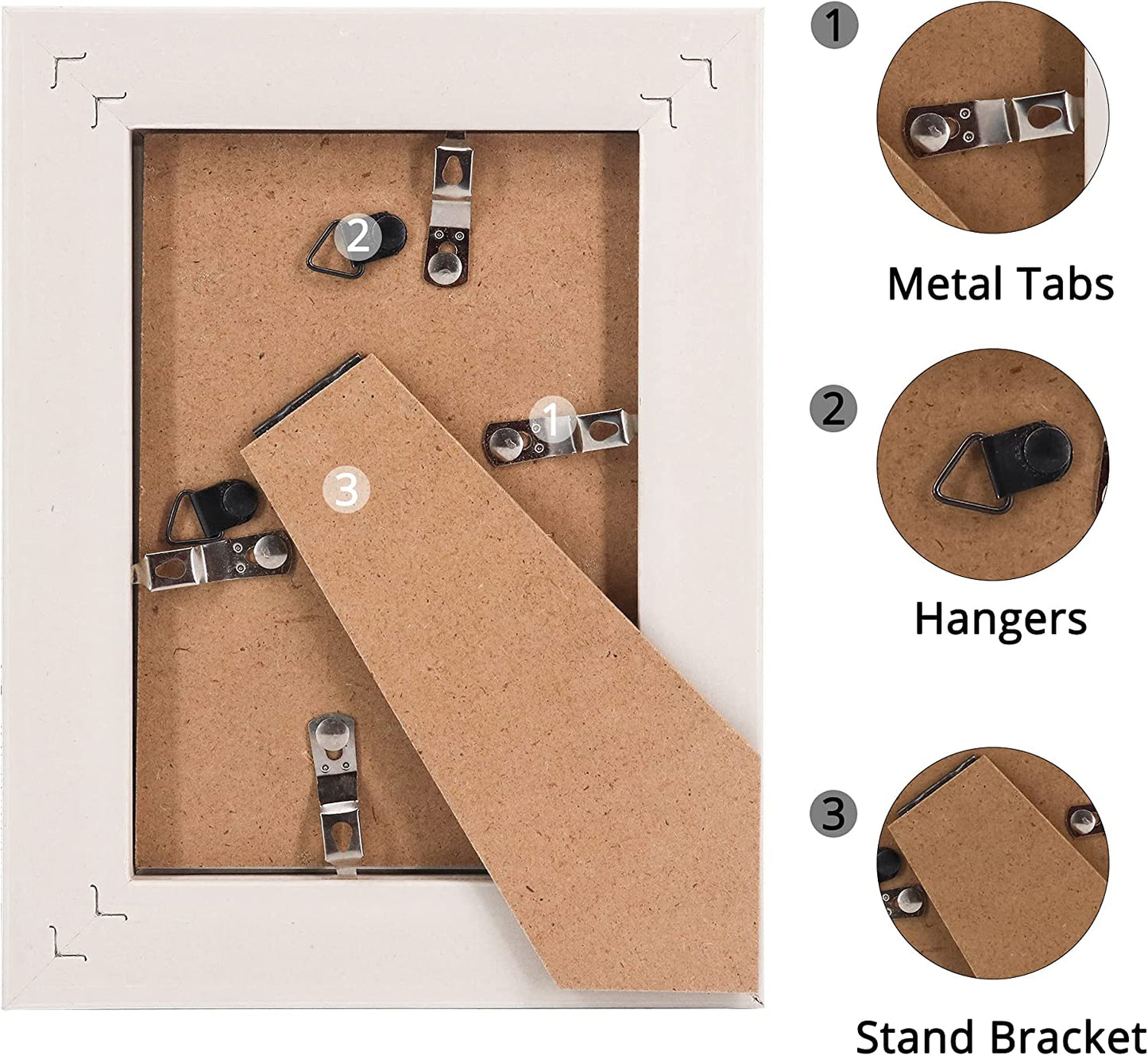 White Picture Frame Photo Display with Gold Beading pack of 2 - 3 Sizes Available