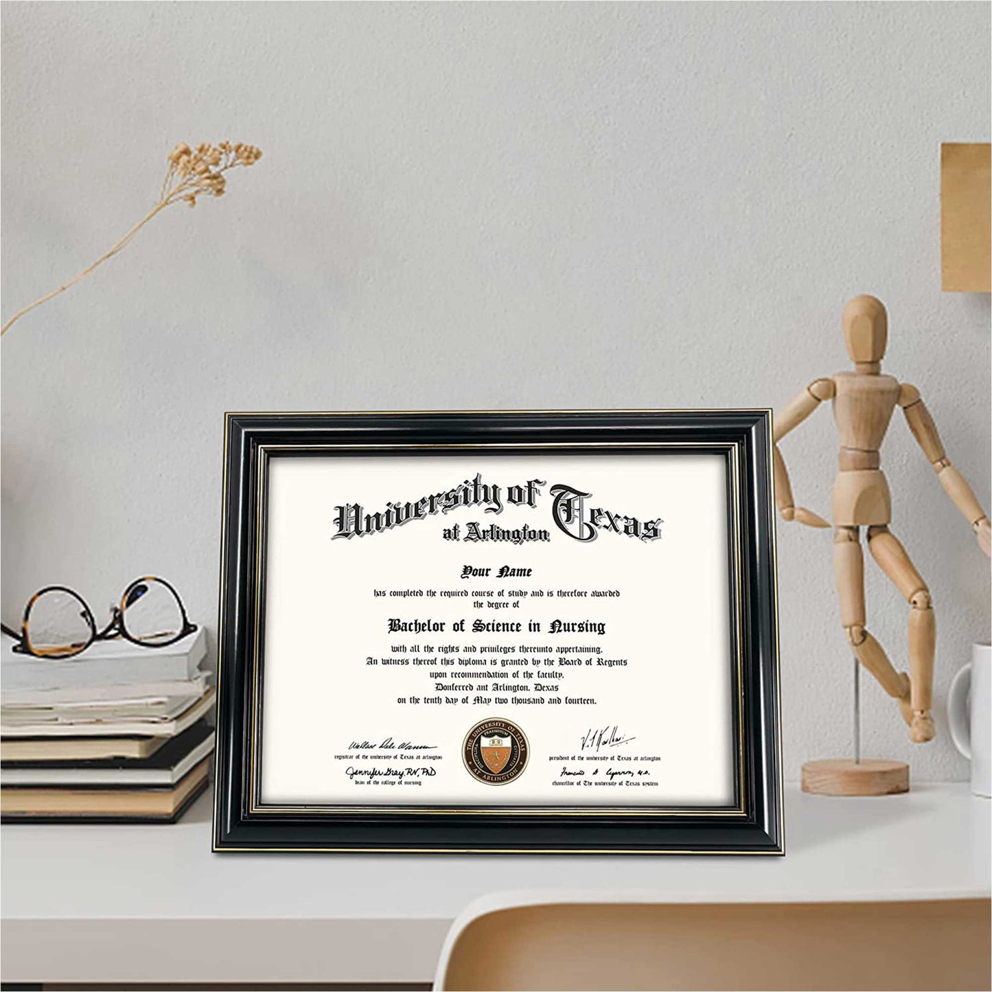 Certificate Document Diploma Real Wood Frame for 8.5" x 11" - 3 Colors Available