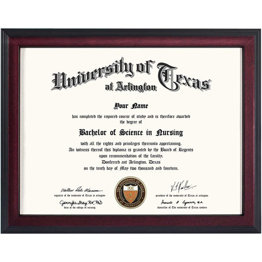 Certificate Document Diploma Solid Wood Frame for 8.5" x 11"