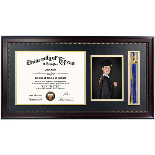 Certificate Document Diploma Picture Recycled Polystyrene Frame with Tassel Holder for 8.5" x 11" - 4 Colors Available