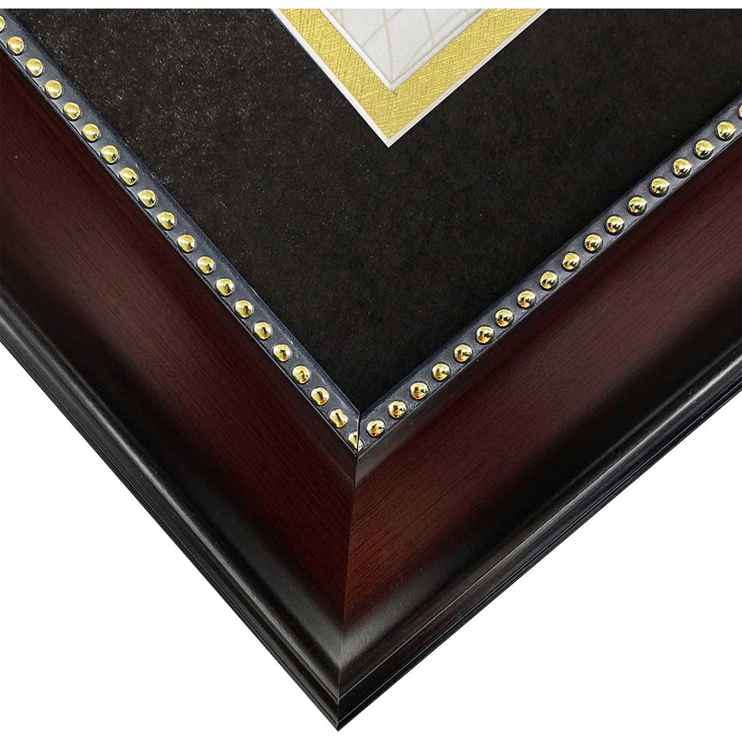 Certificate Document Picture Mahogany Frame with Black Gold Double Mat