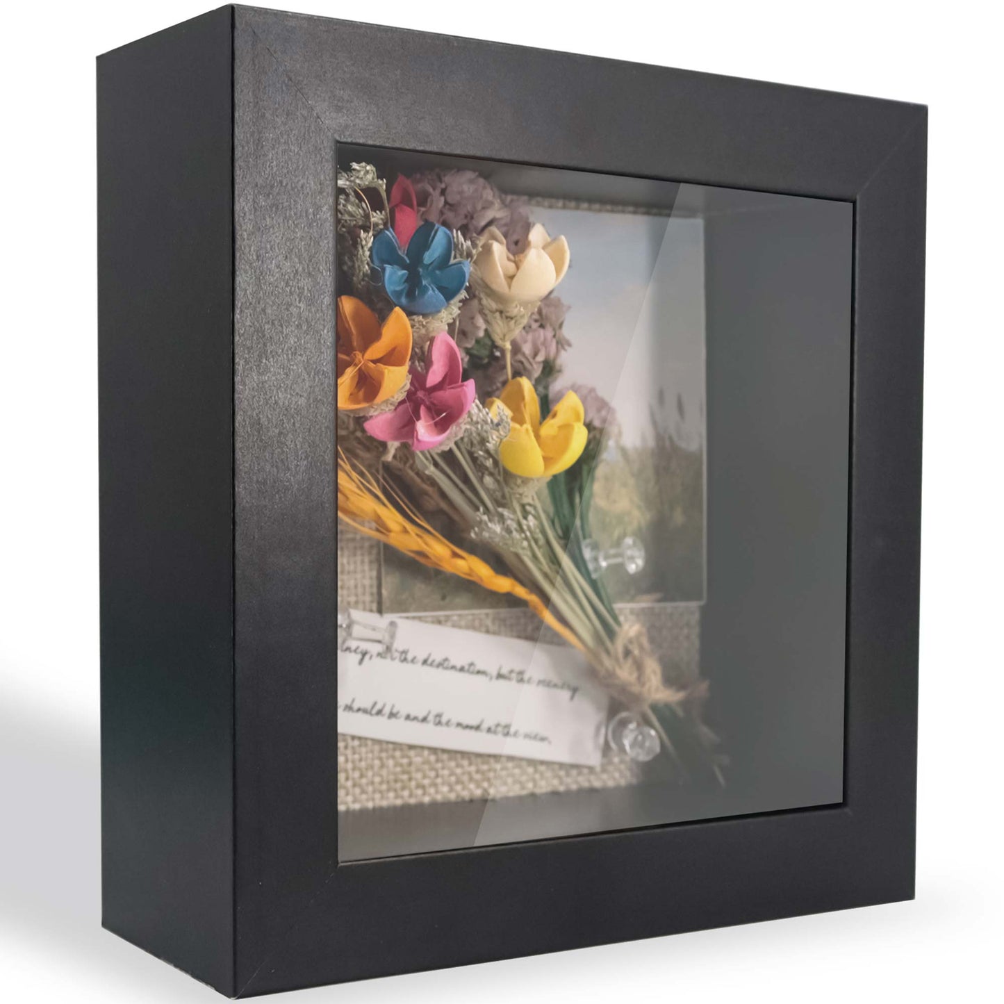 Shadow Box Frame Wood Display Case with Linen Back in 6 Sizes