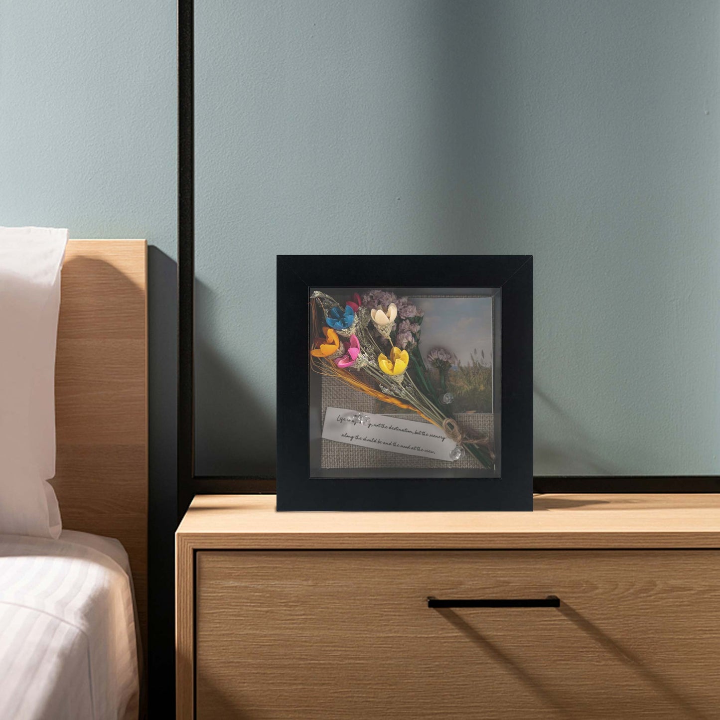 Shadow Box Frame Wood Display Case with Linen Back in 6 Sizes
