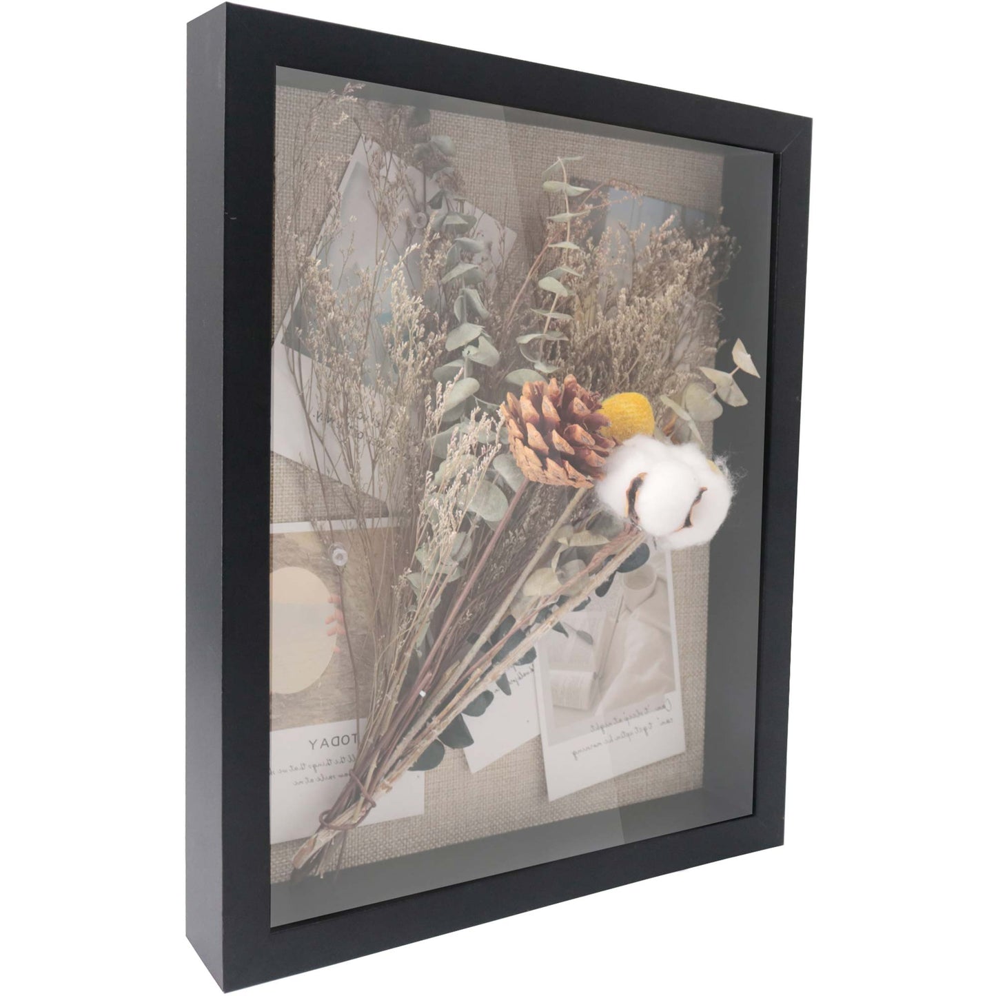 Shadow Box Frame Wood Display Case with Linen Back in 6 Sizes