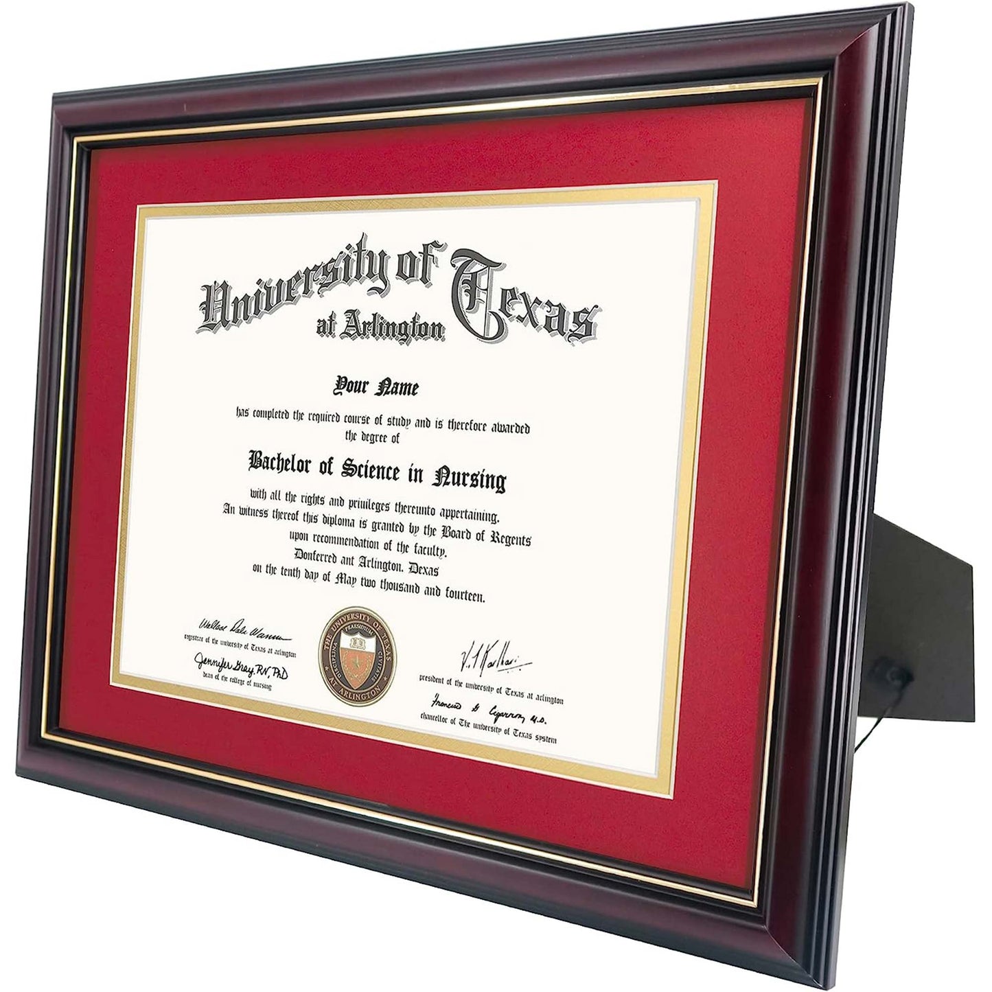 Certificate Document Diploma Real Wood Frame with Mat for 8.5" x 11" - 13 Colors Available