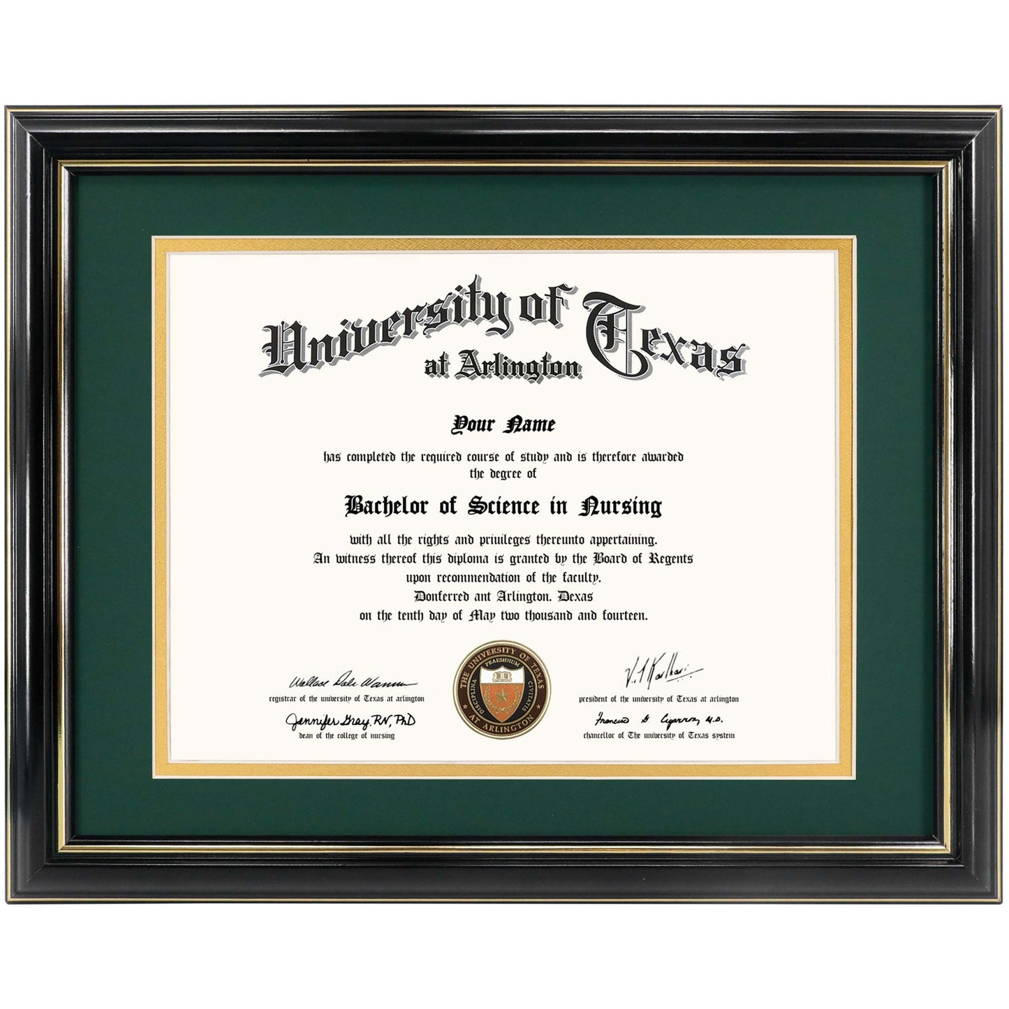 Certificate Document Diploma Real Wood Frame with Mat for 8.5" x 11" - 13 Colors Available