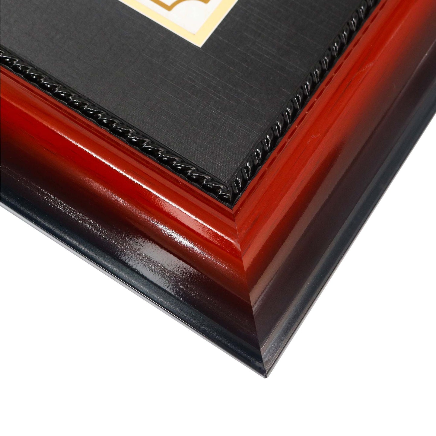 Certificate Document Diploma Cherry Finish with Intricate Black Rope Detail Solid Wood Frame with Mat for 11x14