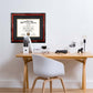 Certificate Document Diploma Cherry Finish with Intricate Black Rope Detail Solid Wood Frame with Mat for 11x14