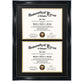 Double Certificate Document Diploma Recycled Polystyrene Frame for 8.5" x 11" - 4 Colors Available