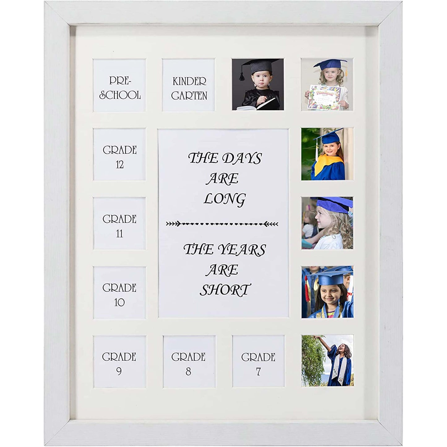 School Years Picture Frame Pre-School & Kindergarten to 12th Grade Display – 2 Colors Available