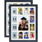 Graduation School Years K-12 Day Collage Wood with Double White Mat Photo Frame - 2 Colors Available