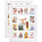 Graduation School Years K-12 Day Collage Wood with Double White Mat Photo Frame - 2 Colors Available