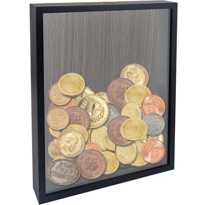 Shadow Box Frame Wood Collection Case With Slot on top - 4 Sizes Available