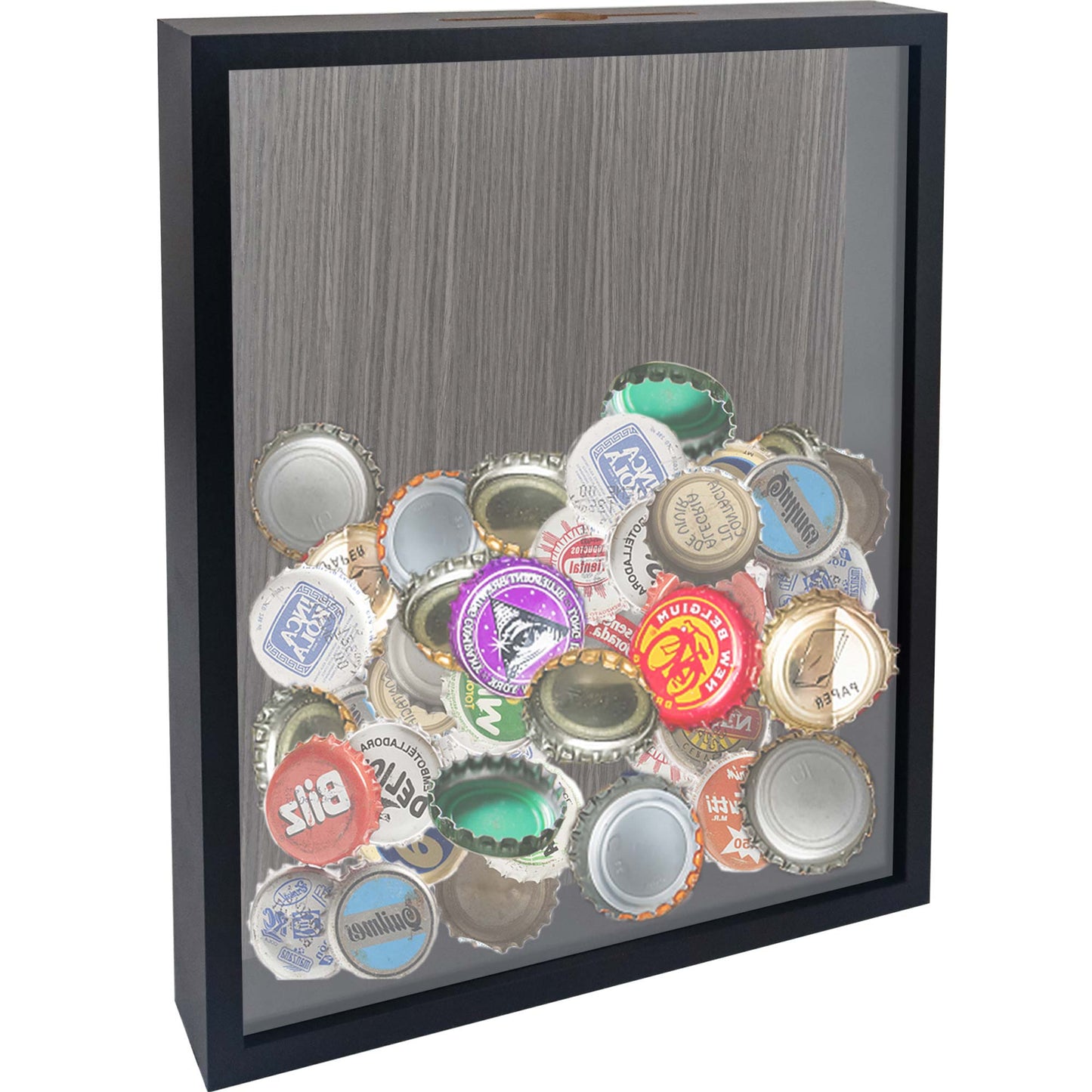Shadow Box Frame Wood Collection Case With Slot on top - 4 Sizes Available