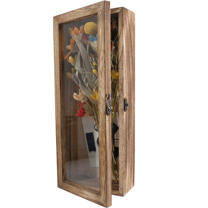 Carbonized Black Shadow Box Frame Real Glass Window Door with Hinge - 5 Sizes Available