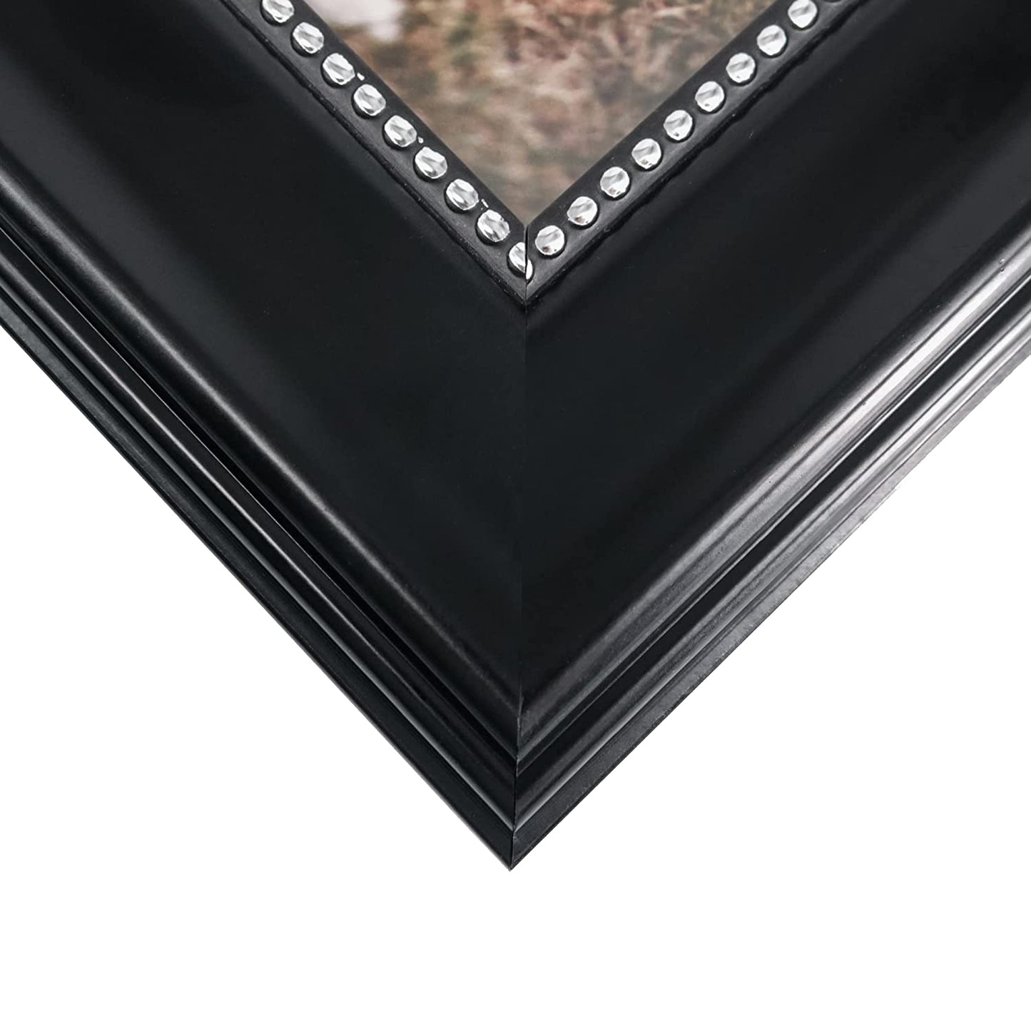 Black Picture Frame Photo Display with Silver Beading pack of 2 - 3 Sizes Available