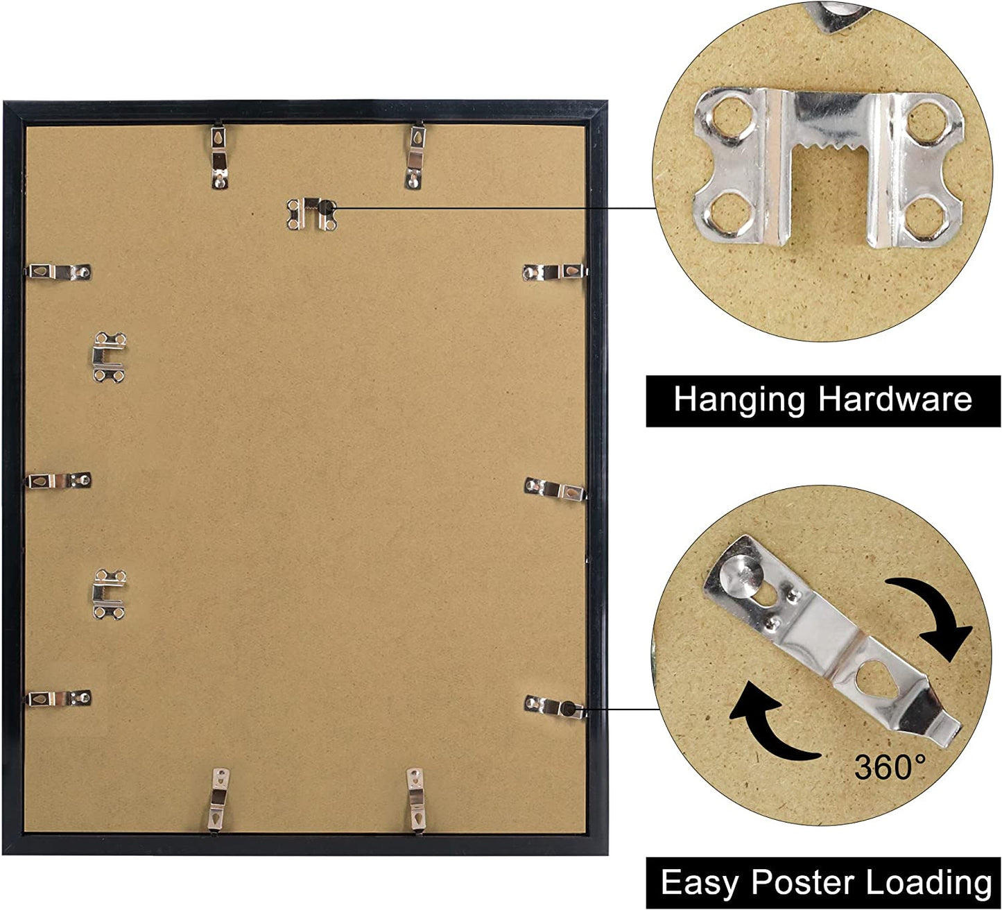 Hanging Poster Frame With UV Protection Acrylic Pack of 4 - 5 Sizes Available