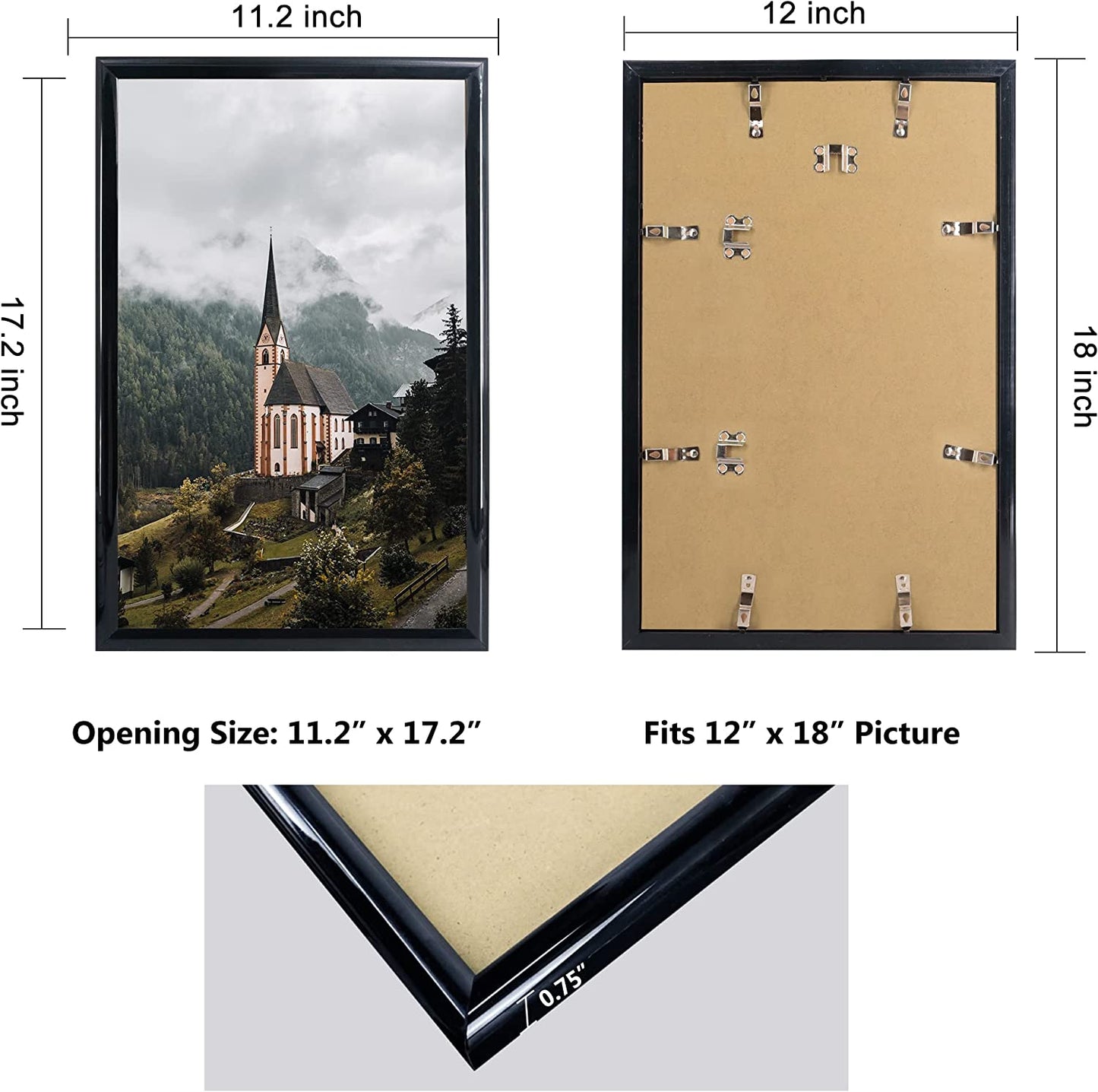 Hanging Poster Frame With UV Protection Acrylic Pack of 4 - 5 Sizes Available