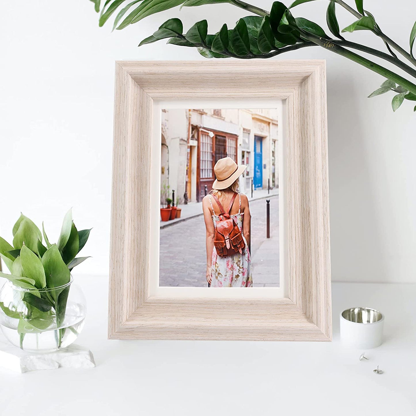 Wood Photo Frames with Real Glass for 5"×7" Pack of 2 - 3 Colors Available