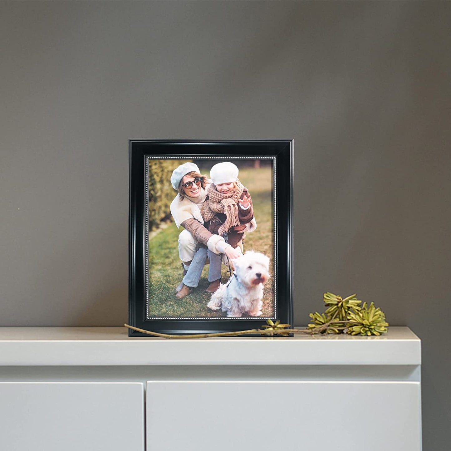 Black Picture Frame Photo Display with Silver Beading pack of 2 - 3 Sizes Available