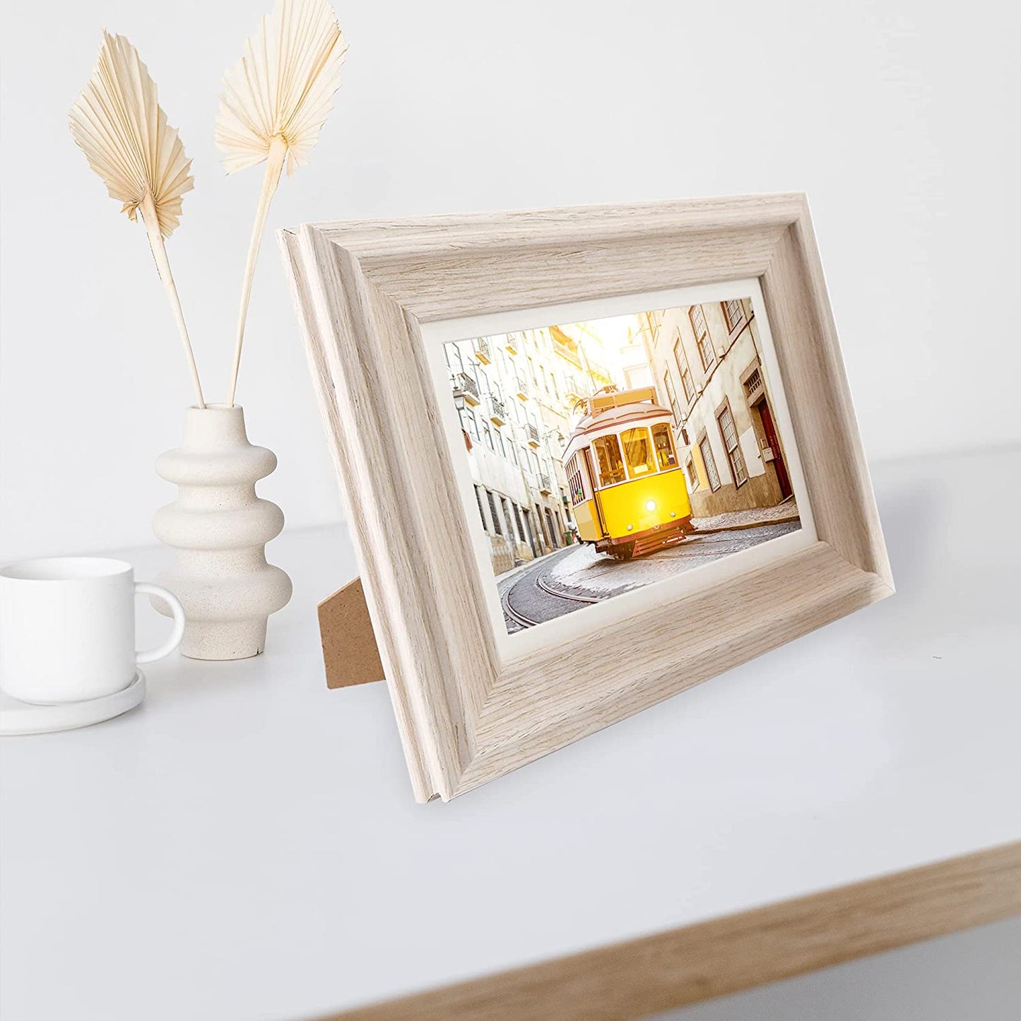 Wood Photo Frames with Real Glass for 5"×7" Pack of 2 - 3 Colors Available