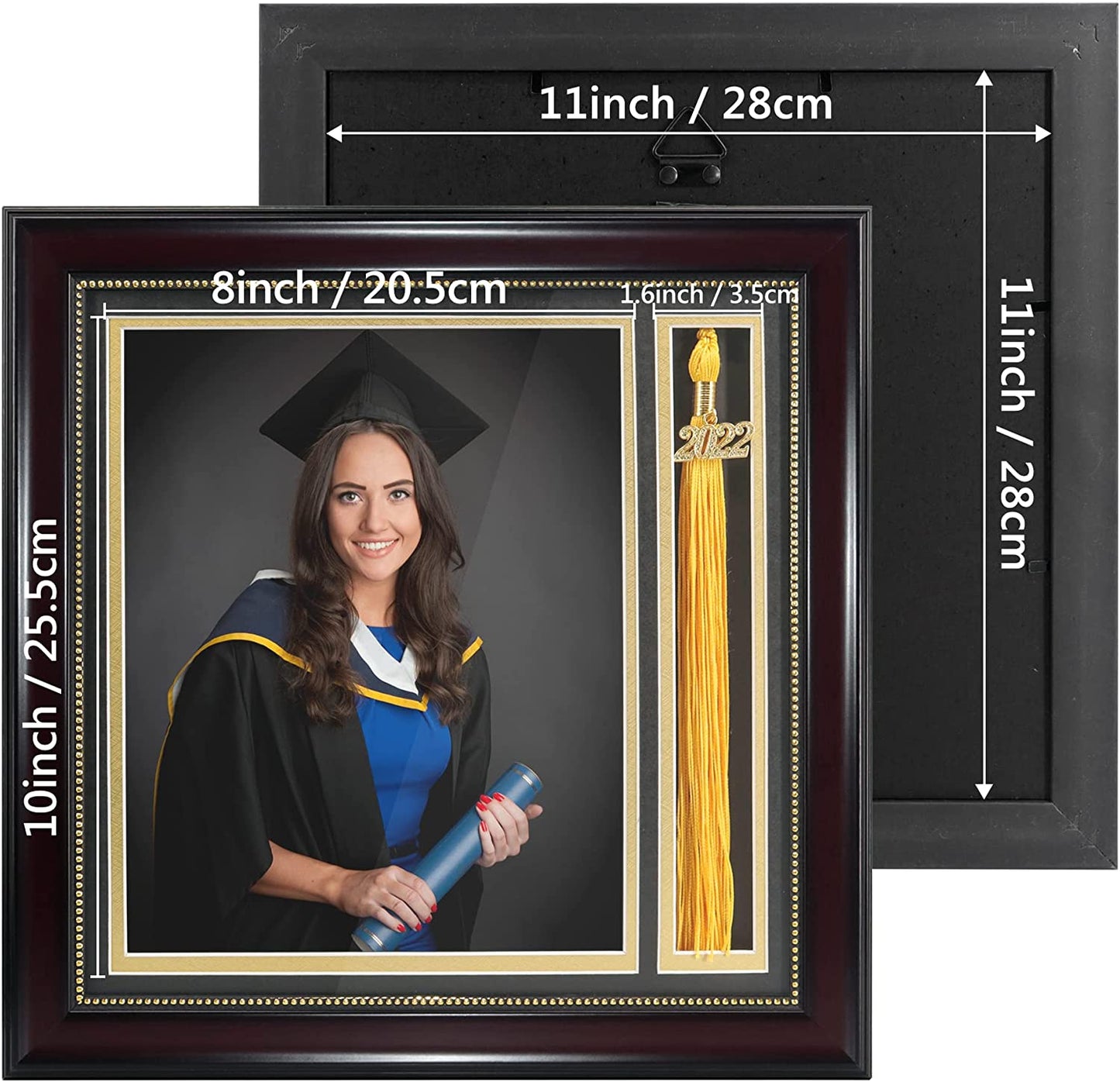 Graduation Shadow Box Frame for Photo 8”×10” with Tassel Insert