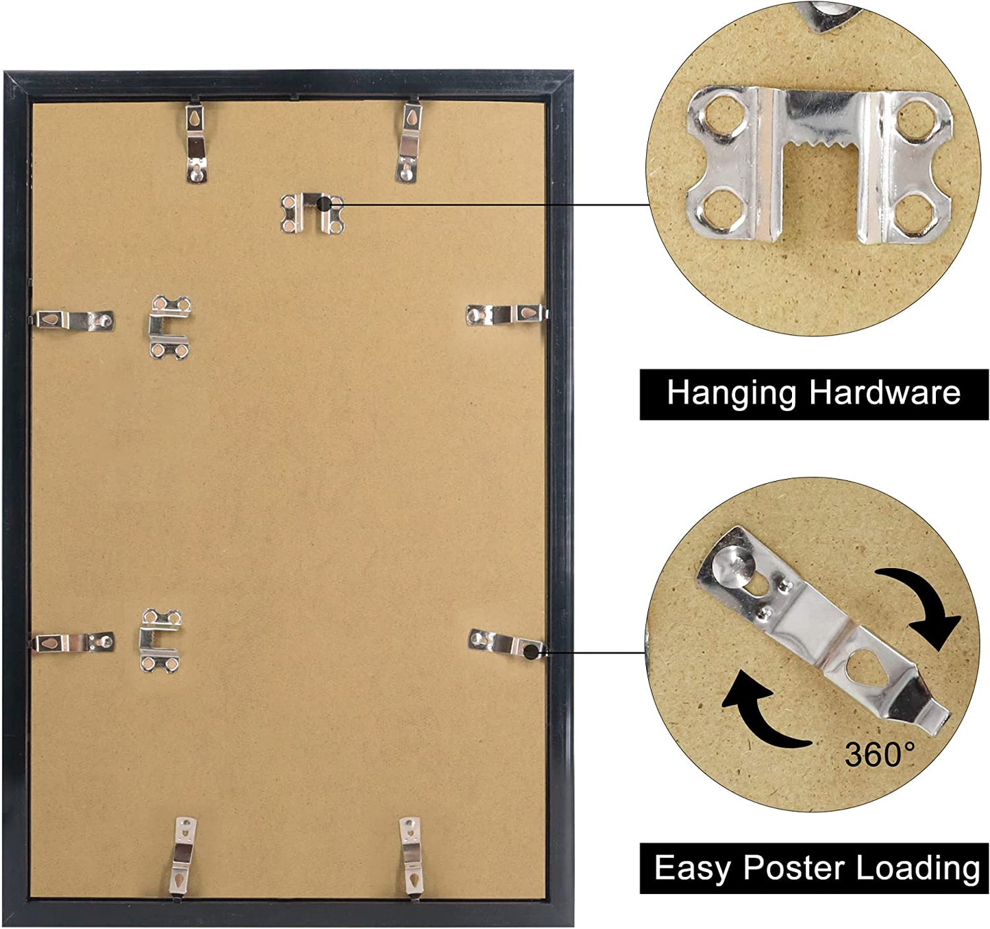 Hanging Poster Frame With UV Protection Acrylic - 5 Sizes Available