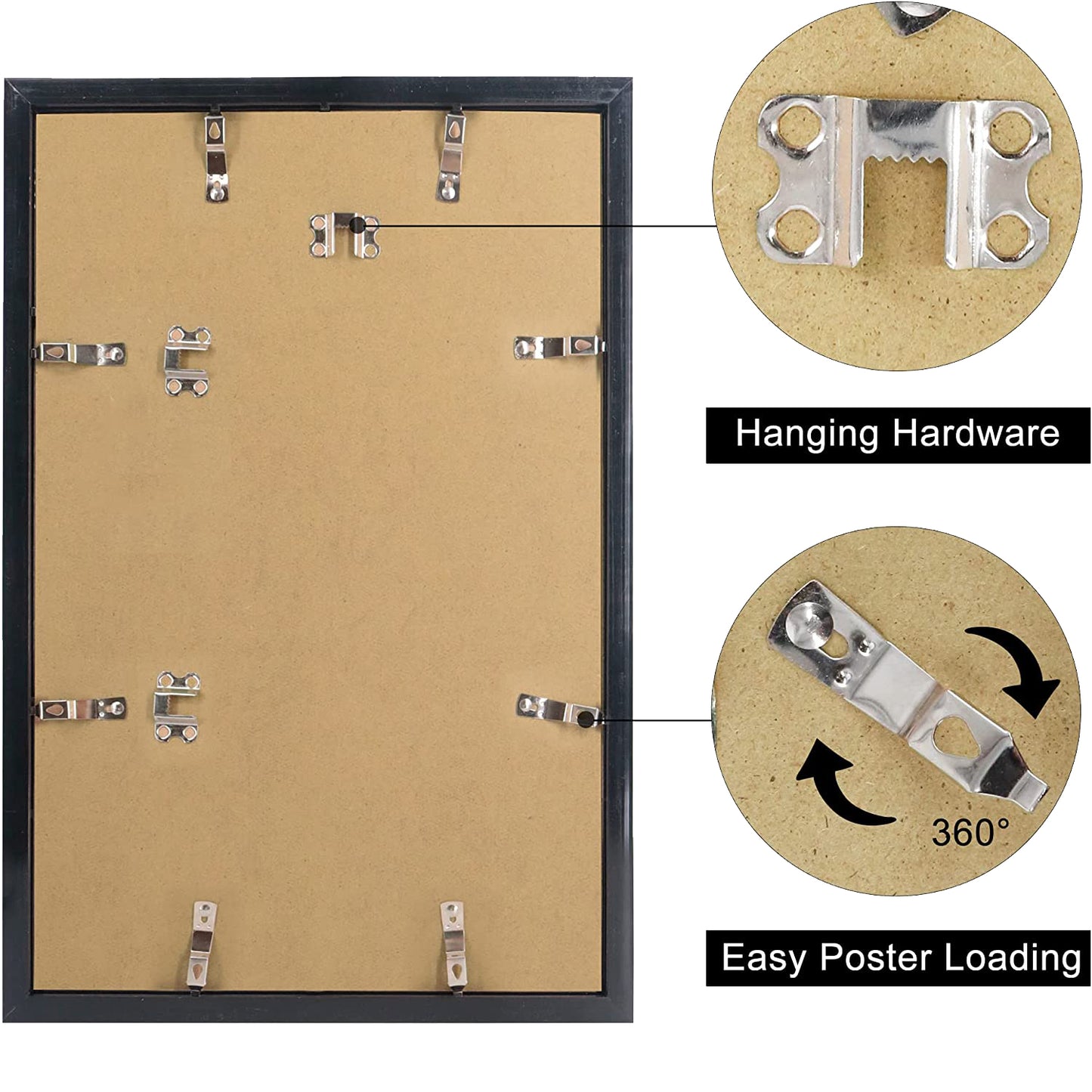 Hanging Poster Frame With UV Protection Acrylic Pack of 4 - 5 Sizes Available