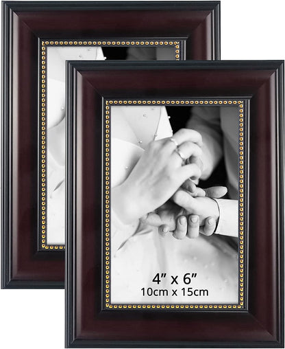 4x6-inch 2-6 Opening Mahogany Vertical Picture Frame